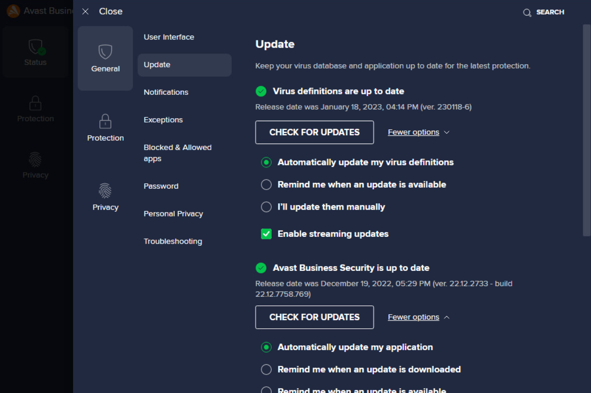 avast free antivirus not updating